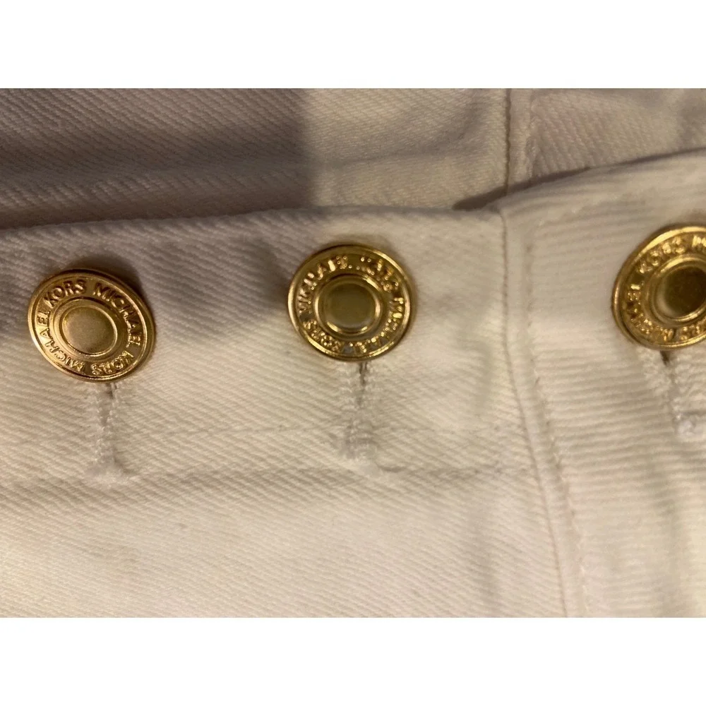 Michael Kors Jeans Womens White Wide Leg Button Fly  Raw Hem Denim EUC Size‎ 14